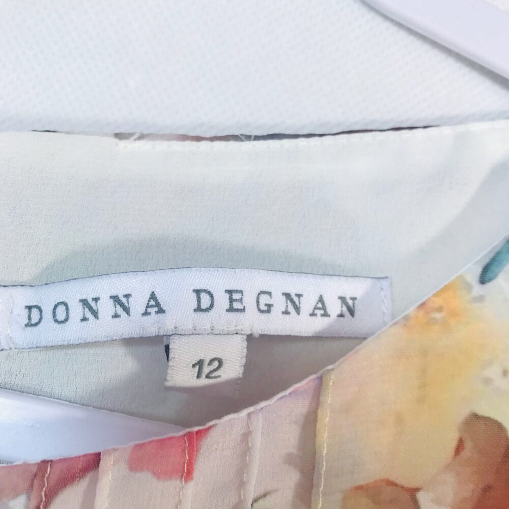Donna Degnan Feminine Floral Tiered Ruffle Half Sleeve Dress Size 12 - Picture 5 of 9